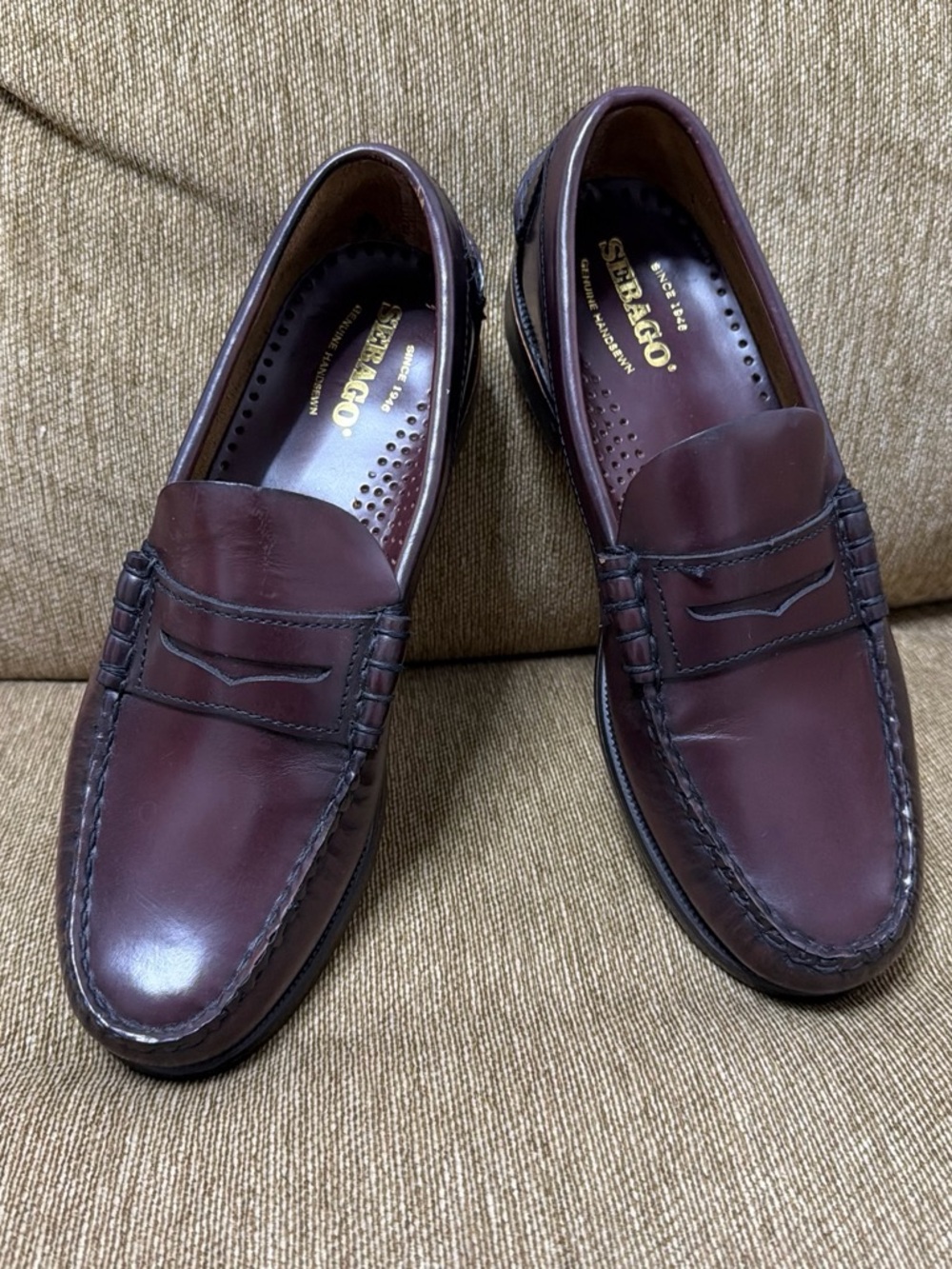 Sebago Men's Oxblood Genuine Leather Penny Loafers 7D (8 or 8.5 women’s size)
